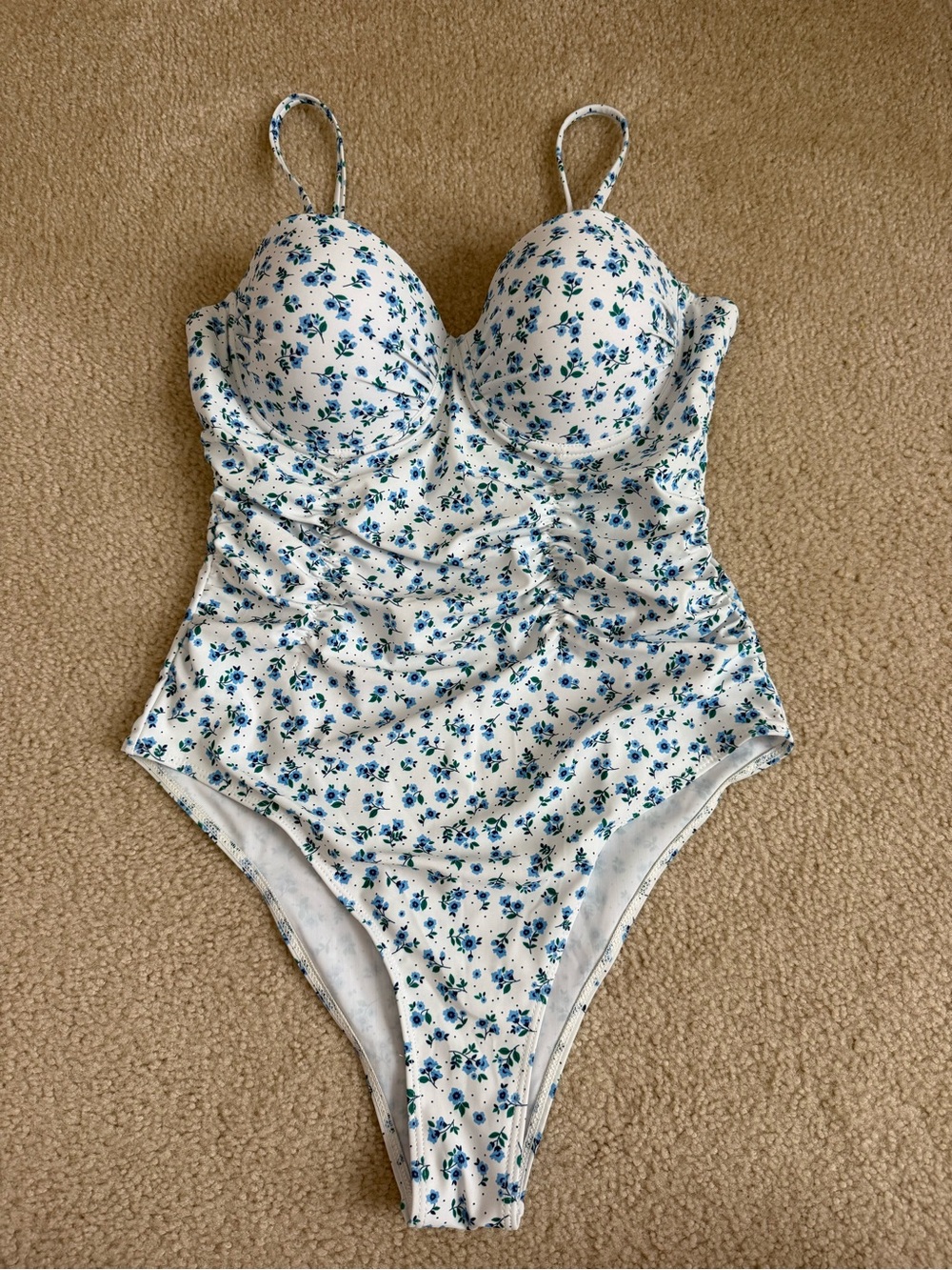 Womens Floral One Piece Bathing Suit (L)